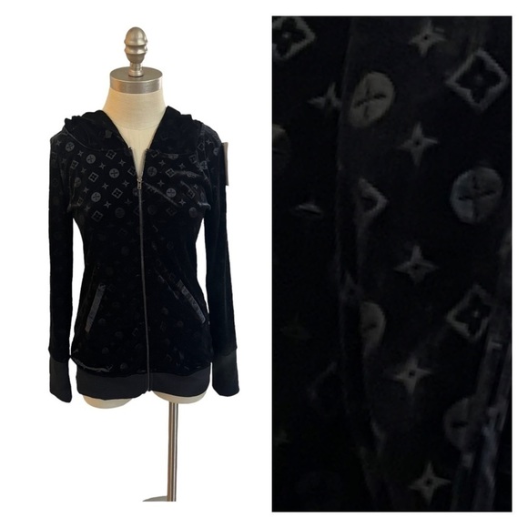 Women's Velvet Hoodie Full Zip Jacket Sweatshirt XS/S - Picture 1 of 4